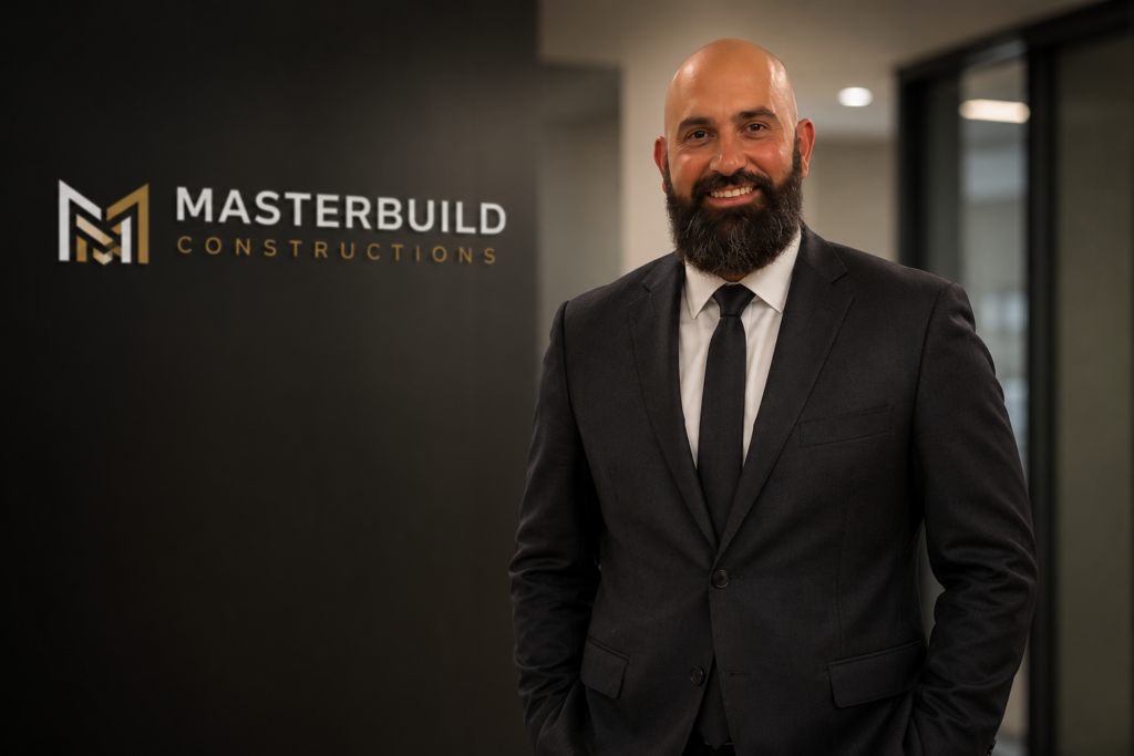 Professional portrait of Charbel Mourani, Founder and Construction Manager at Masterbuild Constructions.